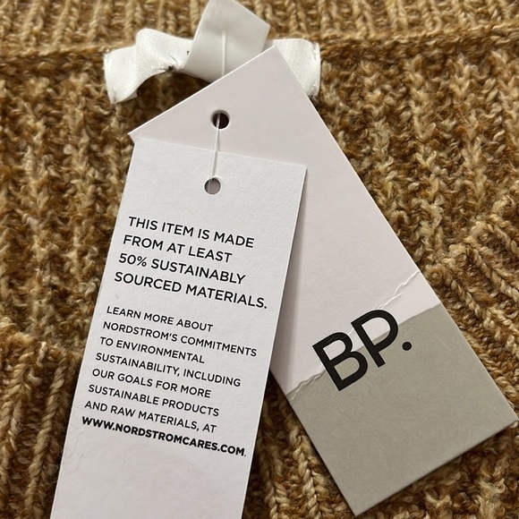 BP (Nordstroms) golden brown long sleeve sweater crewneck hip length small - Picture 6 of 10